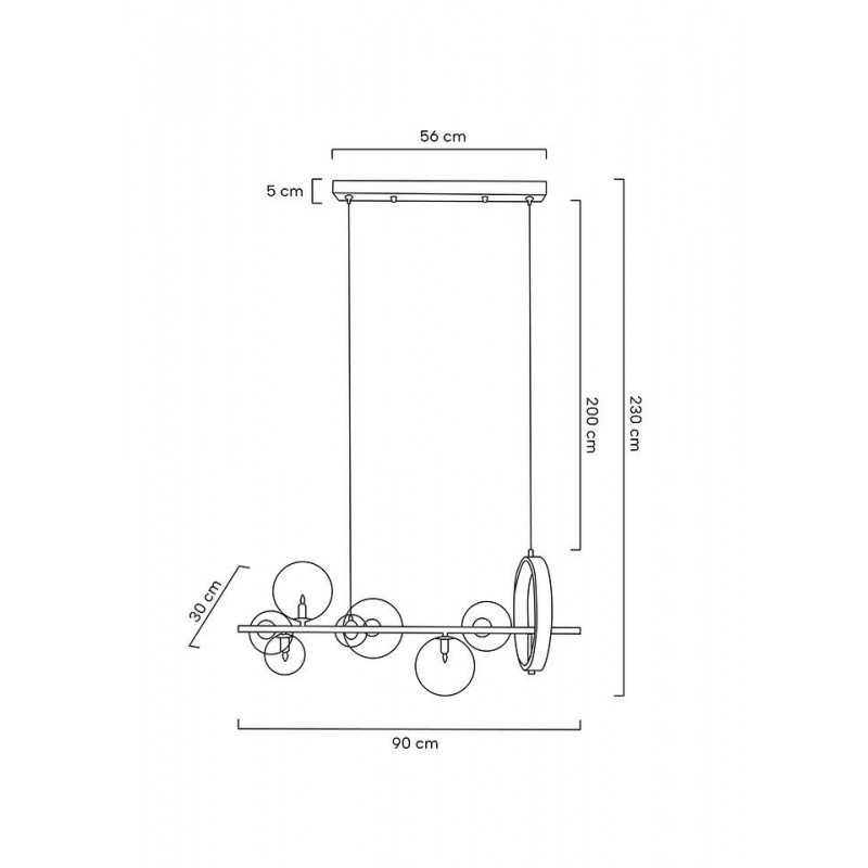 MOOSEE lampa wisząca ALURE LINE 90 czarna