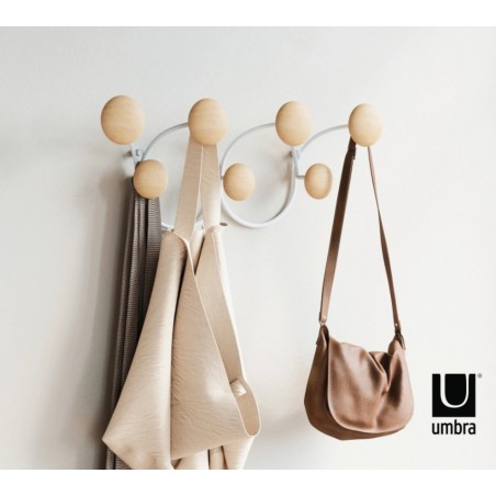 UMBRA wieszak na ubarnia DOTSY 7  biało naturalny