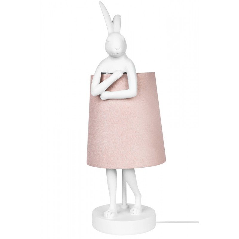 KARE lampa stołowa RABBIT biała / różowa