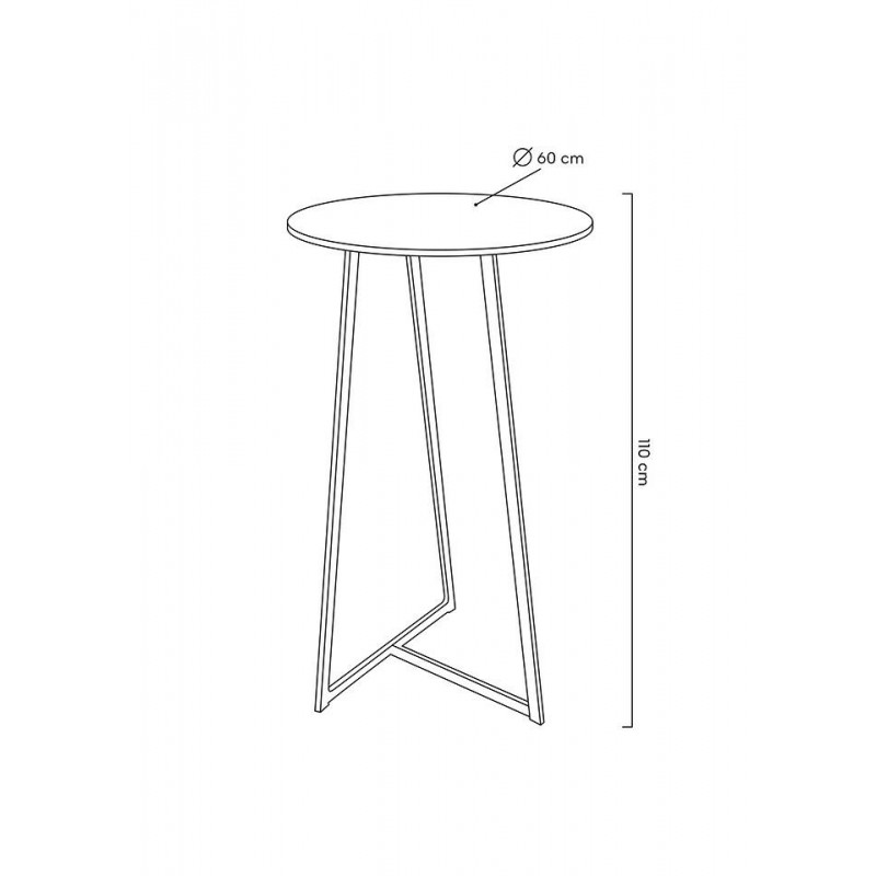 Stolik ALLEN 60 czarny - MDF, metal