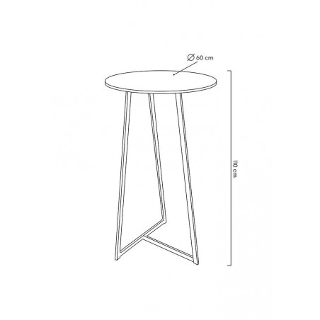 Stolik ALLEN 60 czarny - MDF, metal