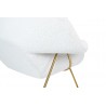Fotel COZY TEDDY biały z podnóżkiem