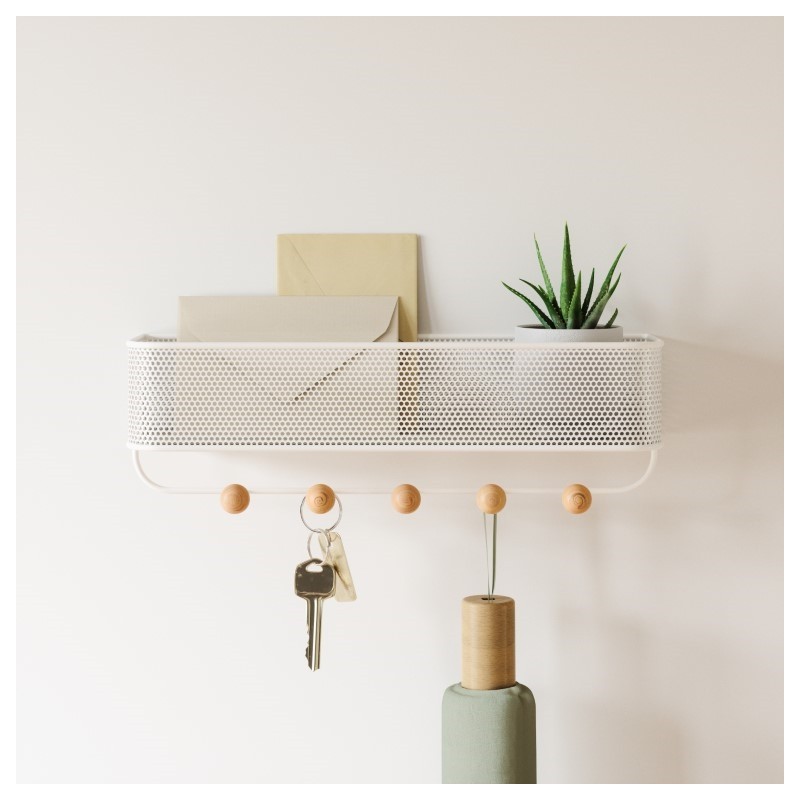 UMBRA wieszak z organizerem ESTIQUE biały