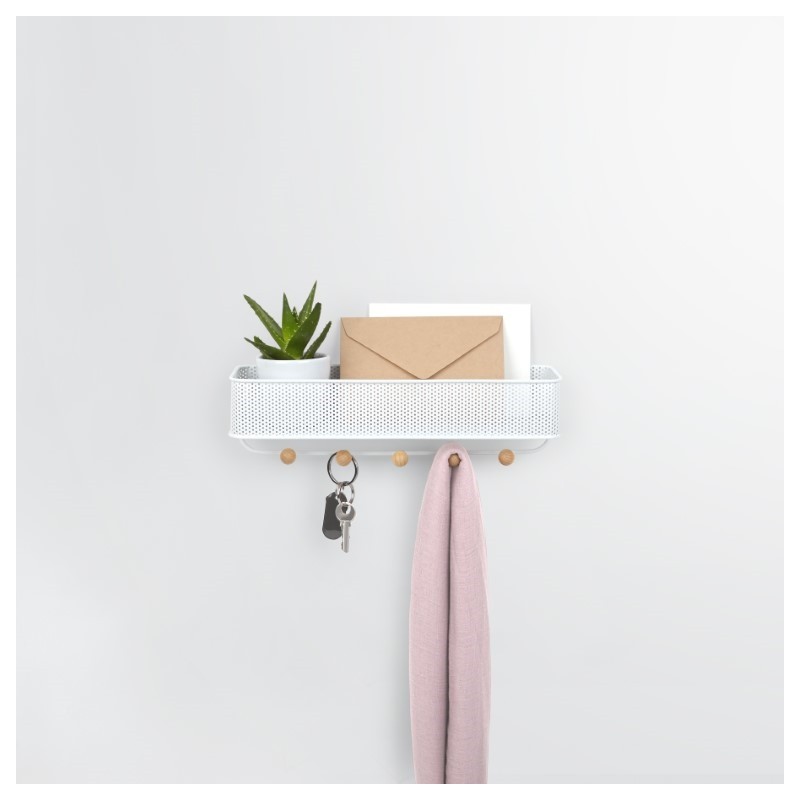 UMBRA wieszak z organizerem ESTIQUE biały