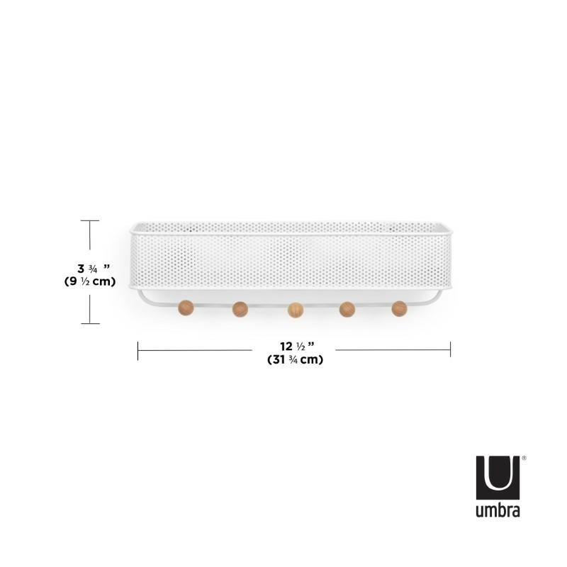 UMBRA wieszak z organizerem ESTIQUE biały