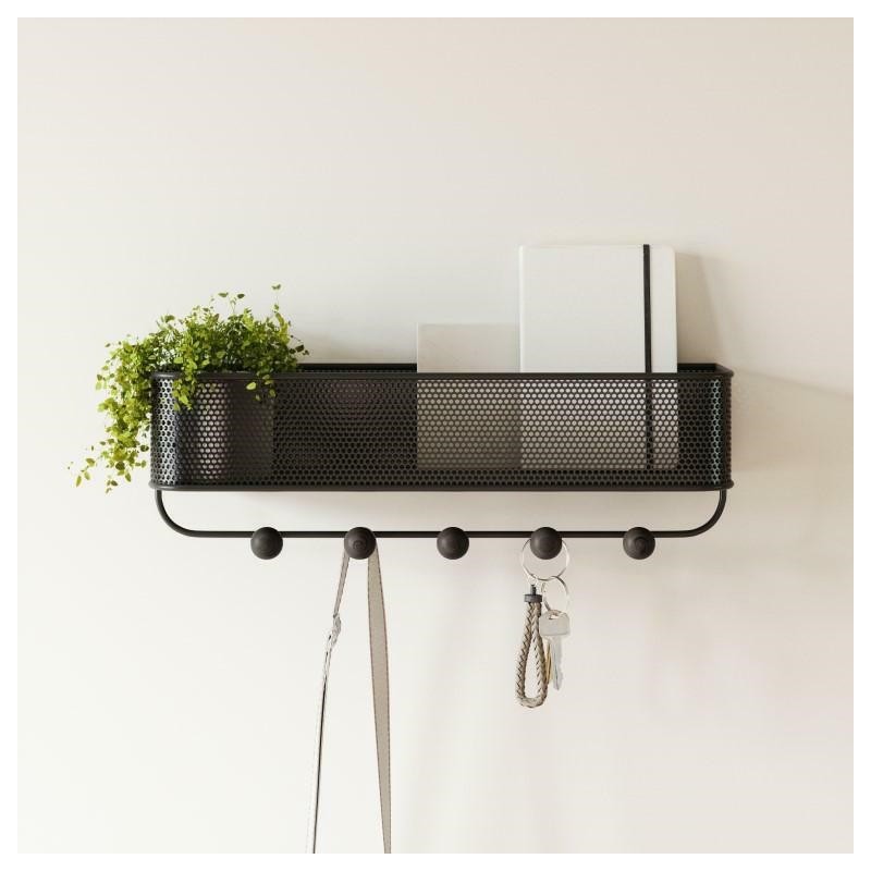 UMBRA wieszak z organizerem ESTIQUE czarny