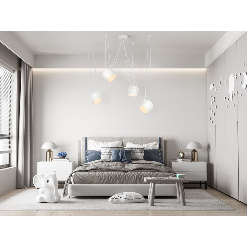 Lampa wisząca EYE 4 biała - LED, aluminium