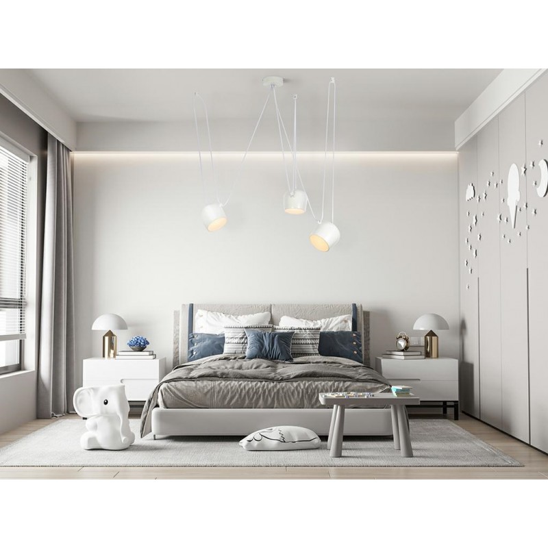 Lampa wisząca EYE 3 biała - LED, aluminium