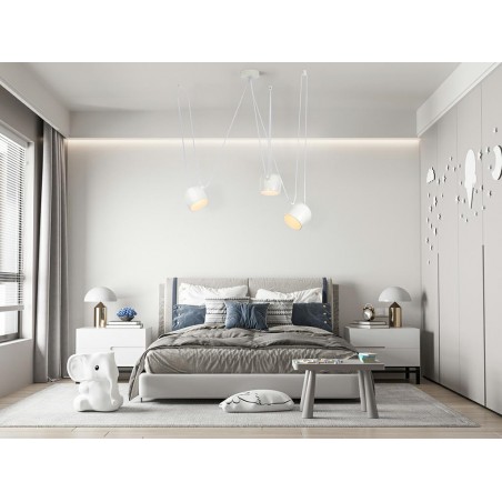 Lampa wisząca EYE 3 biała - LED, aluminium