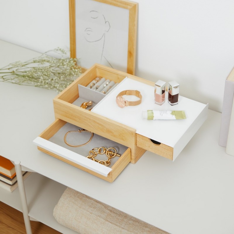 UMBRA pojemnik na biżuterię STOWIT -biały,natural