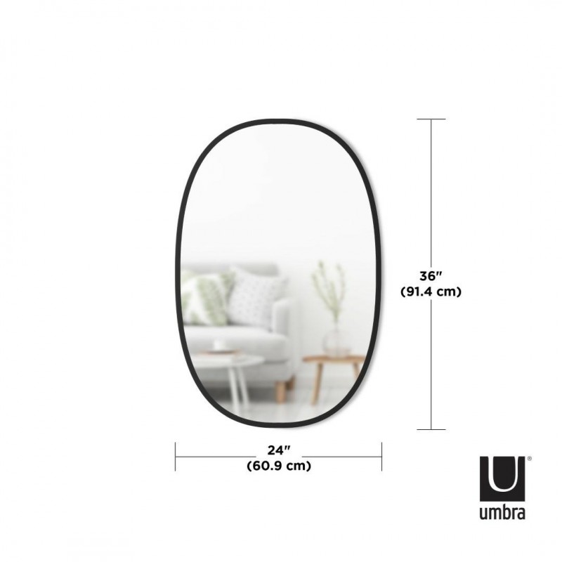 UMBRA lustro wiszące HUB OVAL 24x36 -czarne
