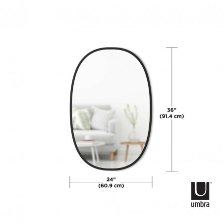 UMBRA lustro wiszące HUB OVAL 24x36 -czarne