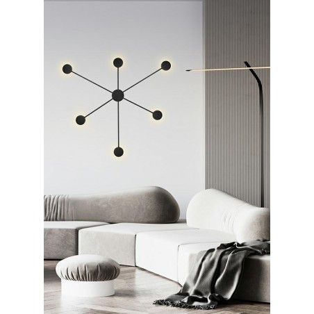 MOOSEE lampa ścienna SHADOW 6 czarna
