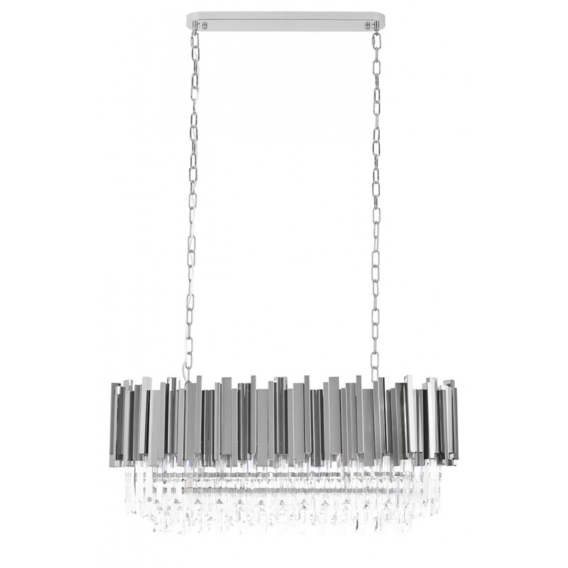 Lampa wisząca IMPERIAL LONG SILVER 90 - stal, kryształ