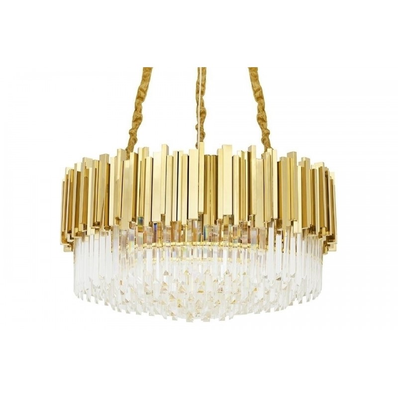 Lampa wisząca IMPERIAL GOLD 80 - stal, kryształ