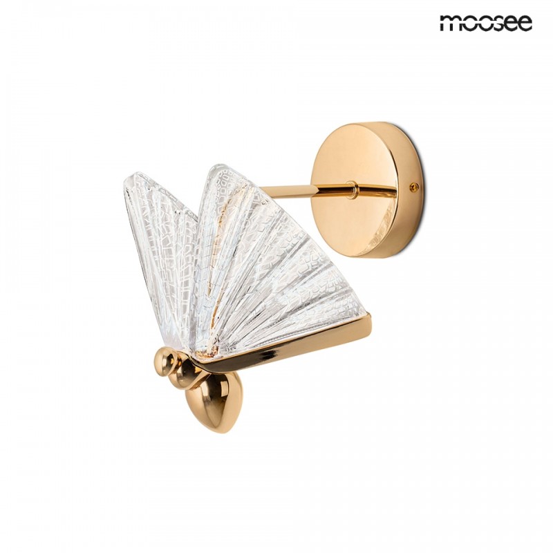 MOOSEE lampa ścienna BUTTERFLY S złota