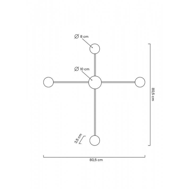MOOSEE lampa ścienna SHADOW 4 czarna