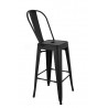 Krzesło barowe TOWER BIG BACK 76  ( Paris ) czarne