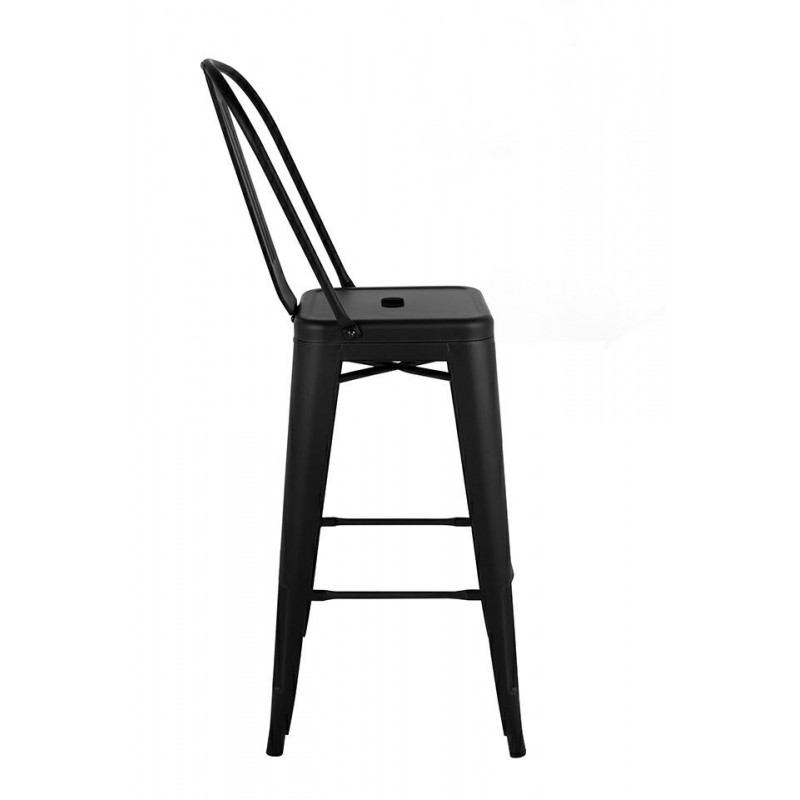 Krzesło barowe TOWER BIG BACK 76  ( Paris ) czarne