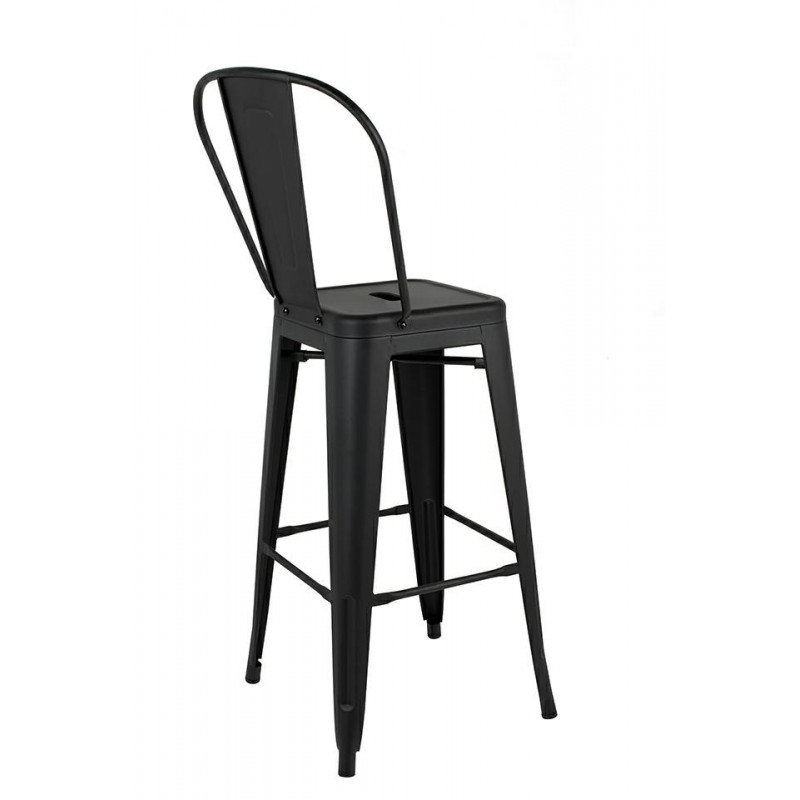 Krzesło barowe TOWER BIG BACK 76  ( Paris ) czarne