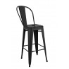 Krzesło barowe TOWER BIG BACK 76  ( Paris ) czarne