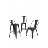Krzesło barowe TOWER BIG BACK 76  ( Paris ) czarne