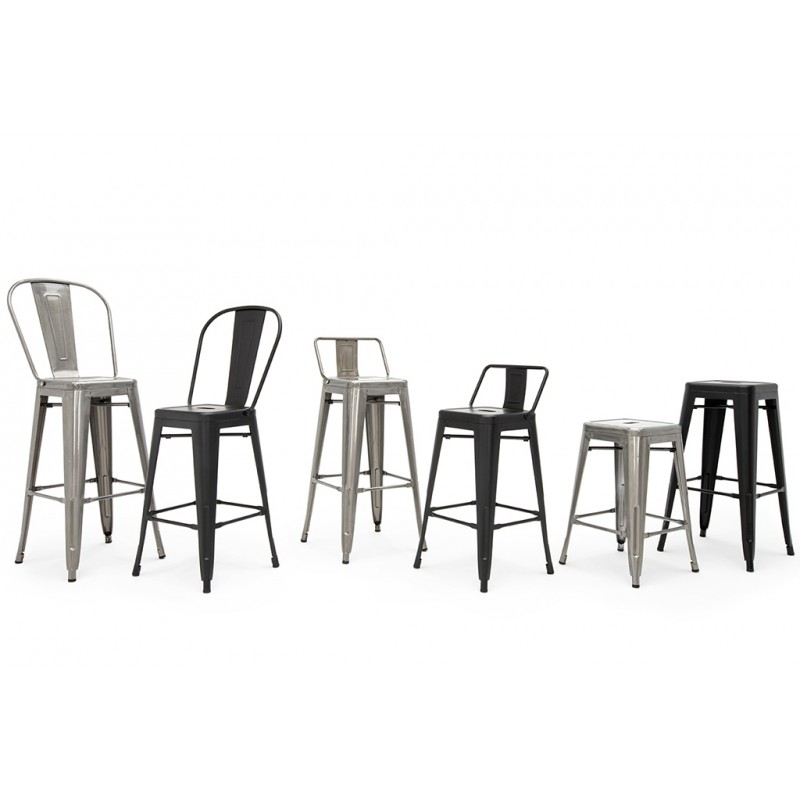 Krzesło barowe TOWER BIG BACK 76  ( Paris ) czarne