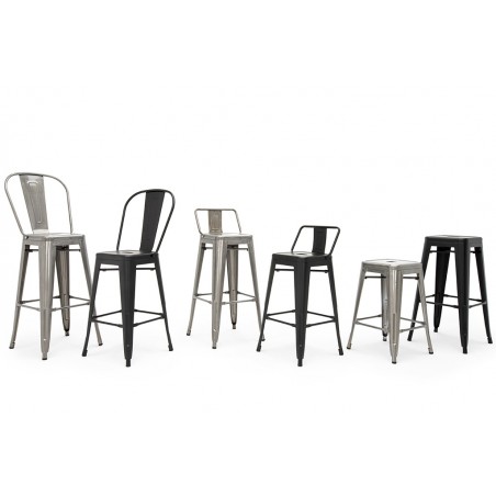 Krzesło barowe TOWER BIG BACK 76  ( Paris ) czarne