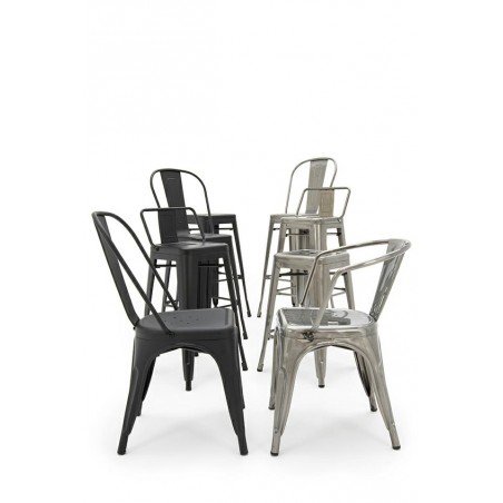 Krzesło barowe TOWER BIG BACK 76  ( Paris ) czarne