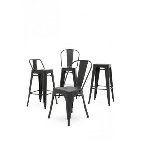 Krzesło barowe TOWER 76 ( Paris ) czarne