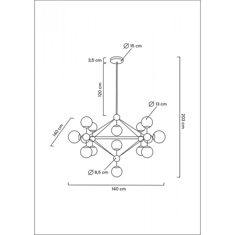 MOOSEE lampa wisząca ASTRIFERO 15 czarna / bursztynowa