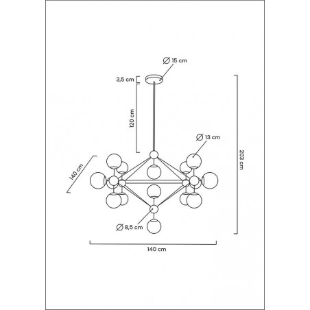 MOOSEE lampa wisząca ASTRIFERO 15 czarna / bursztynowa