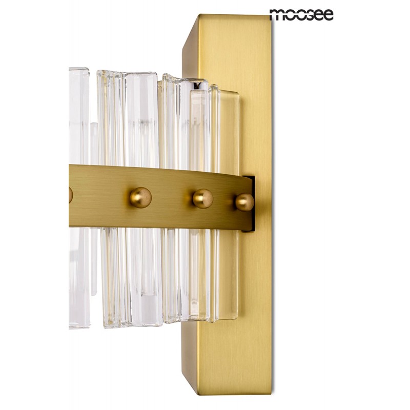 MOOSEE lampa ścienna SATURNUS WALL złota - LED, kryształ, stal szczotkowana