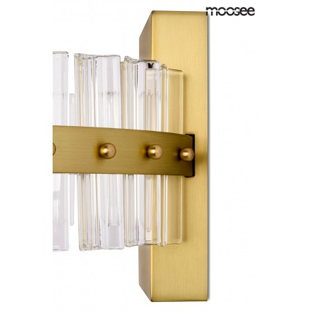 MOOSEE lampa ścienna SATURNUS WALL złota - LED, kryształ, stal szczotkowana