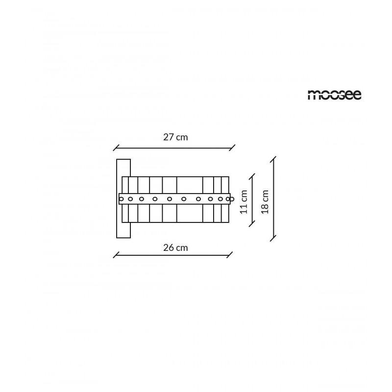 MOOSEE lampa ścienna SATURNUS WALL złota - LED, kryształ, stal szczotkowana