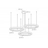Lampa wisząca RING 60 + 80 + 80 złota na jednej podsufitce