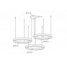 Lampa wisząca RING 60 + 60 + 60 złota na jednej podsufitce