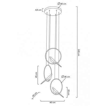 MOOSEE lampa wisząca BIRD DISC złota