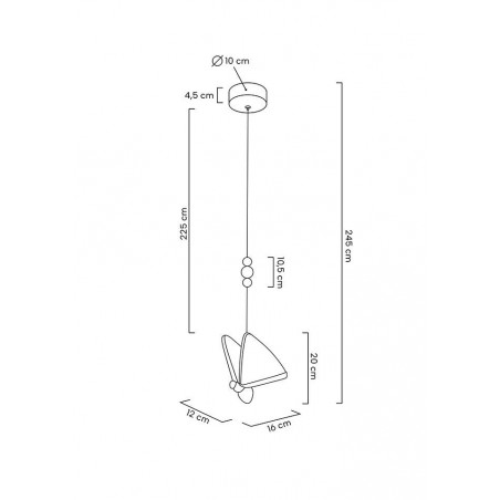 MOOSEE lampa wisząca BUTTERFLY S złota