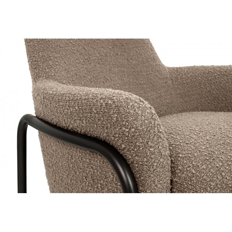 Fotel TEDDY GRAND ciemny brązowy z podnóżkiem