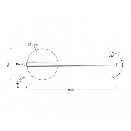 MOOSEE lampa ścienna HORIZON czarna