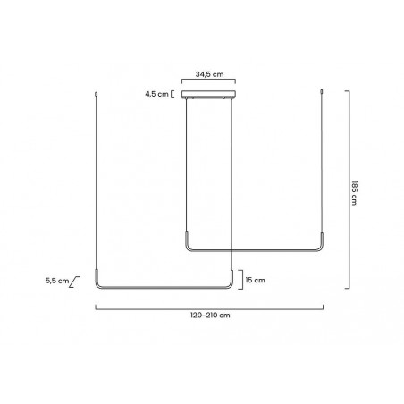 MOOSEE lampa wisząca SHAPE DUO 120 czarna