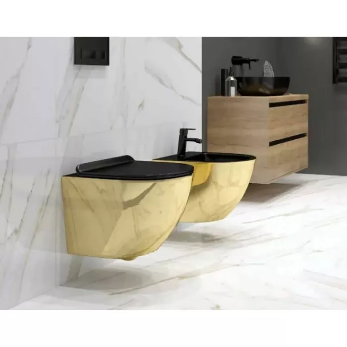 Lavita Sofi Slim Muszla Miska Wisząca WC złota...