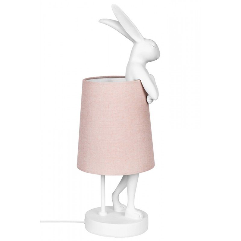 KARE lampa stołowa RABBIT 68 cm biała  / róźowa