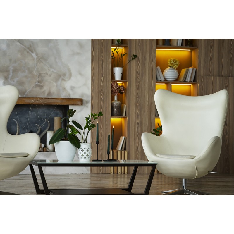 Fotel EGG SZEROKI PU beżowy