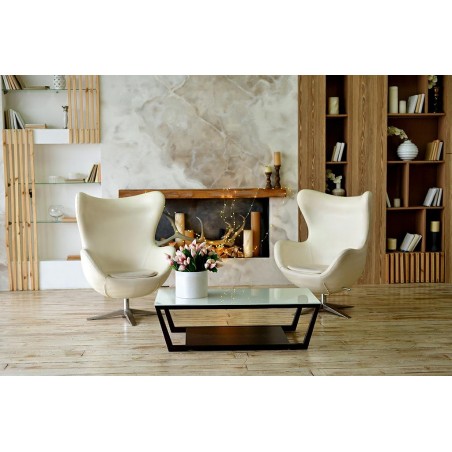 Fotel EGG SZEROKI PU beżowy