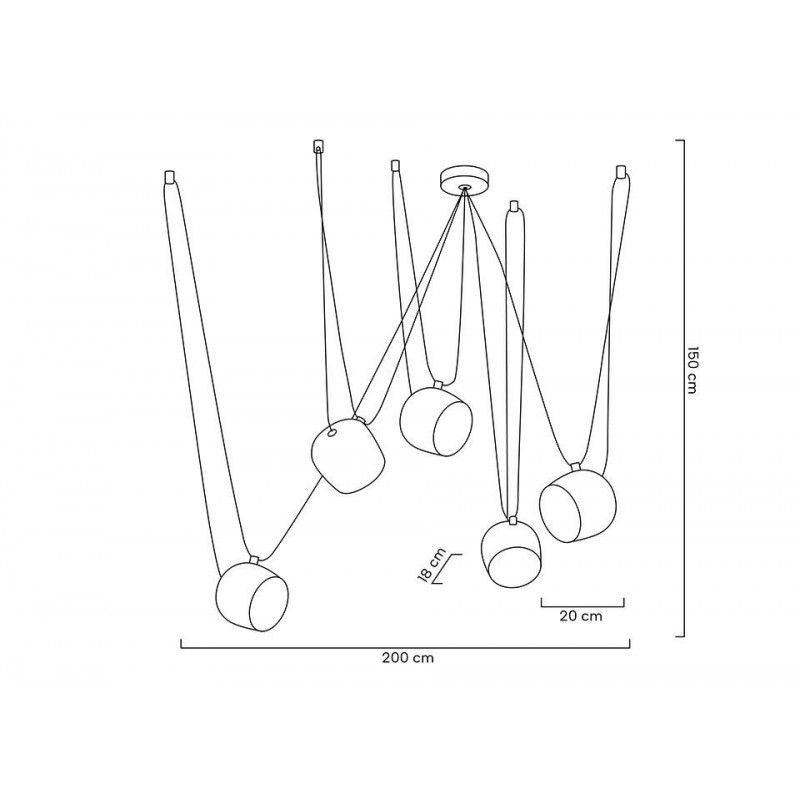 Lampa wisząca EYE 5 biała - LED, aluminium