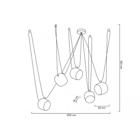 Lampa wisząca EYE 5 biała - LED, aluminium