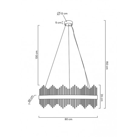 MOOSEE lampa wisząca FLORENS 80 złota