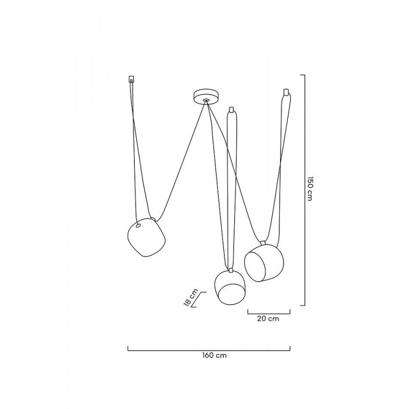 Lampa wisząca EYE 3 biała - LED, aluminium